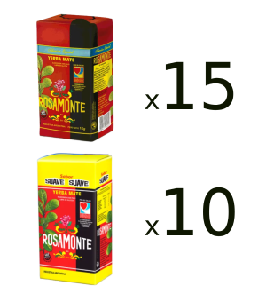 Rosamonte Especial 1kg x 15 + Suave 1kg x 10