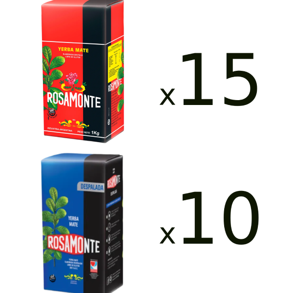 Rosamonte Tradicional 1kg x 15 + Despalada 1kg x 10
