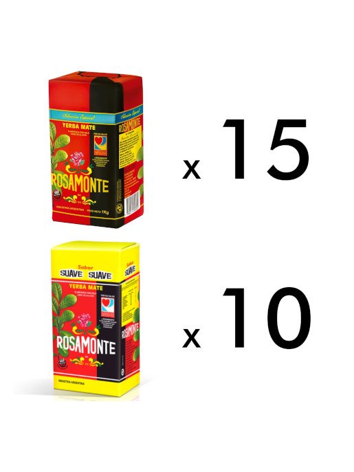 	Rosamonte Especial 1kg x 15 + Suave 1kg x 10