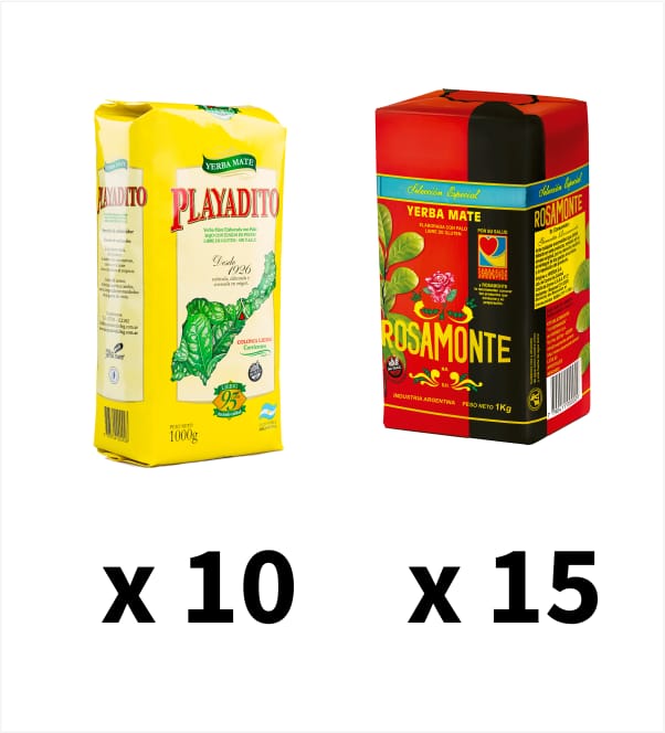 Playadito Tradicional 1kg X 10 + Rosamonte Especial 1kg X 15